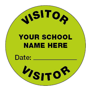 Personalised Green Visitor Stickers - 44mm