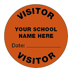 Personalised Red Visitor Stickers - 44mm