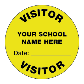 Personalised Yellow Visitor Stickers - 44mm