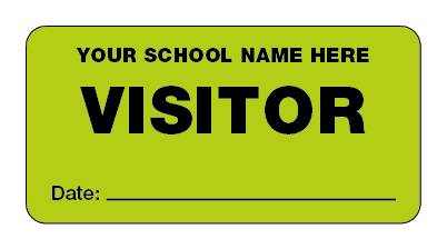Personalised Green Visitor Stickers - 60x30mm