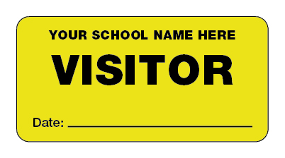 Personalised Yellow Visitor Stickers - 60x30mm