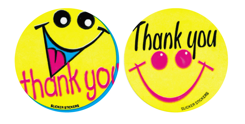 Thank you' sticker