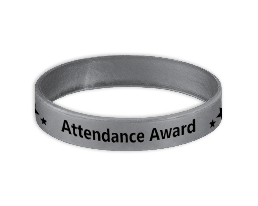 Silver Attendance Award silicone wristband