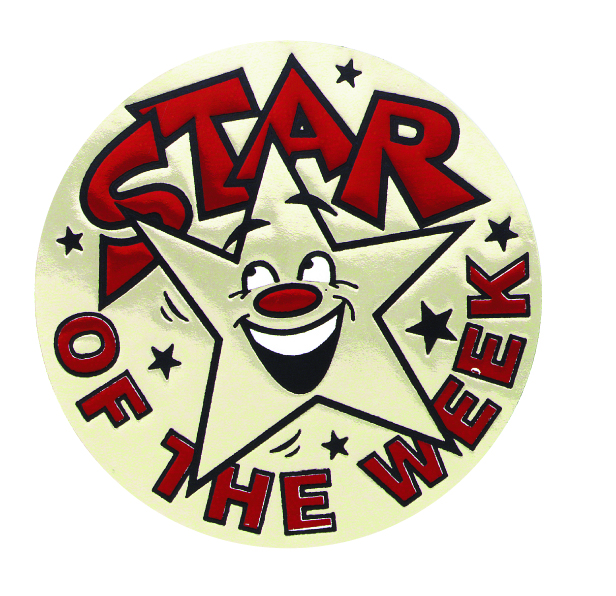 Metallic 'Star of the week' sticker