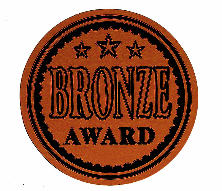 Metallic 'Bronze Award' sticker 43mm