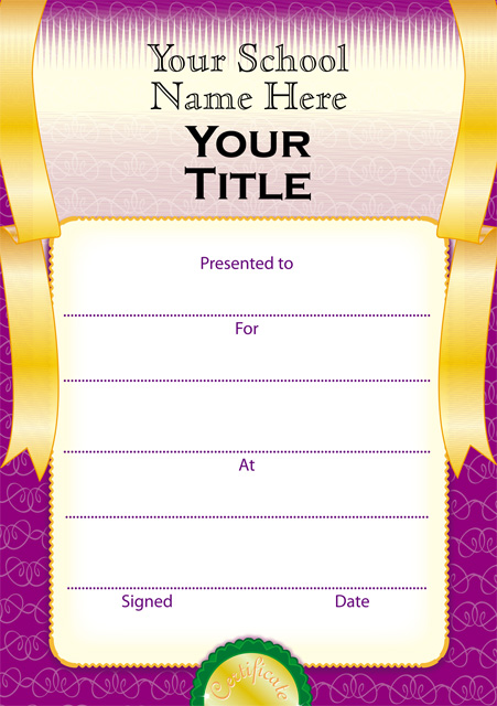 Customised Certificates (minimum quantity of 50)