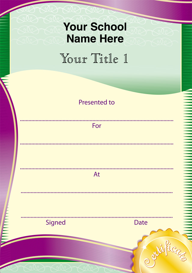 Customised Certificates (minimum quantity of 50)