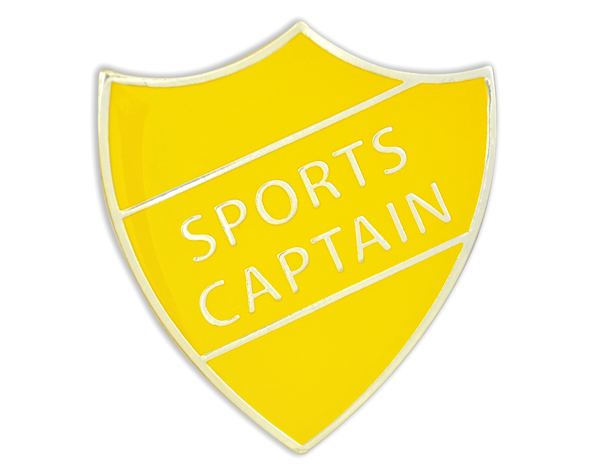 SPORTS CAPTAIN shield badge (pack of 5) - Yellow