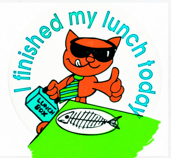 I finished my lunch today' sticker