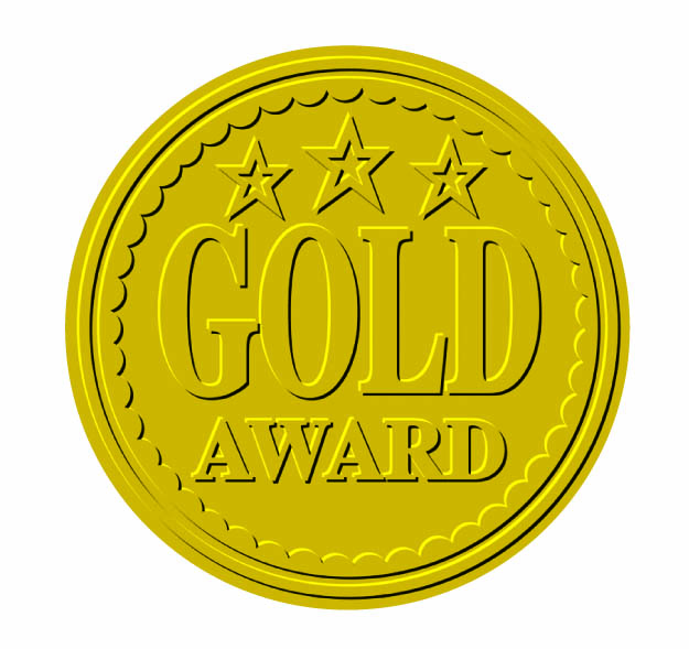 Metallic 'Gold Award' sticker 43mm