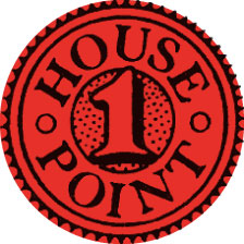 1 House Point sticker in red - 19mm