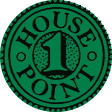 1 House Point sticker in green - 19mm