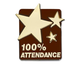 100% ATTENDANCE - Burgundy (pack of 5)