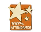 100% ATTENDANCE - Neon Orange (pack of 5)