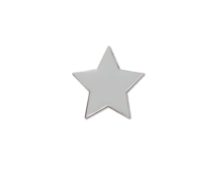 Tiny Silver Star Enamel badge (pack of 5)