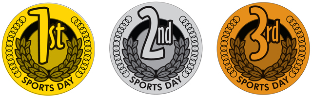 Metallic 1st 2nd 3rd sticker triple pack