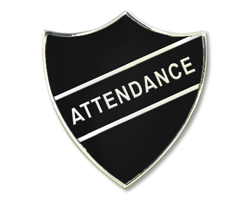 ATTENDANCE badge in black (pack of 5)