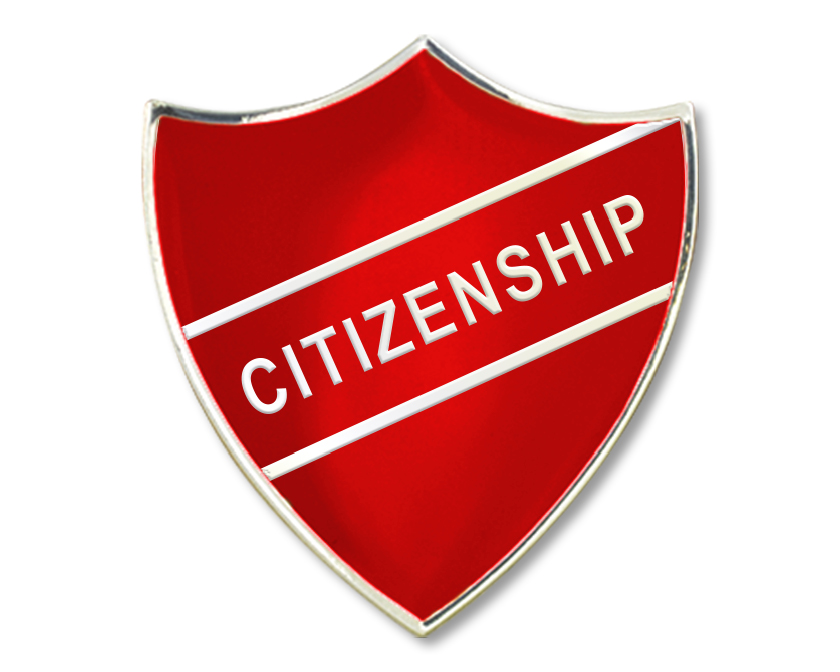 CITIZENSHIP shield badge (pack of 5) - Red