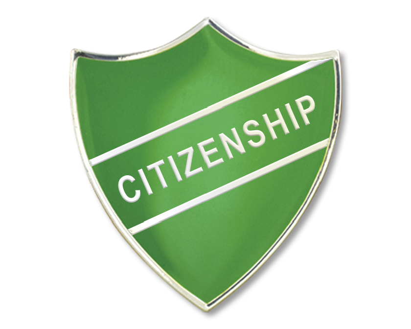 CITIZENSHIP shield badge (pack of 5) - Green