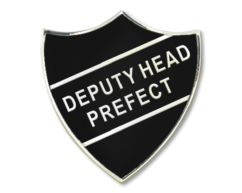 DEPUTY HEAD PREFECT shield badge (pack of 5) - Black