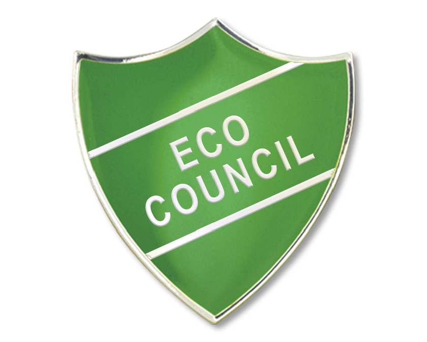 ECO COUNCIL shield badge (pack of 5) - Green