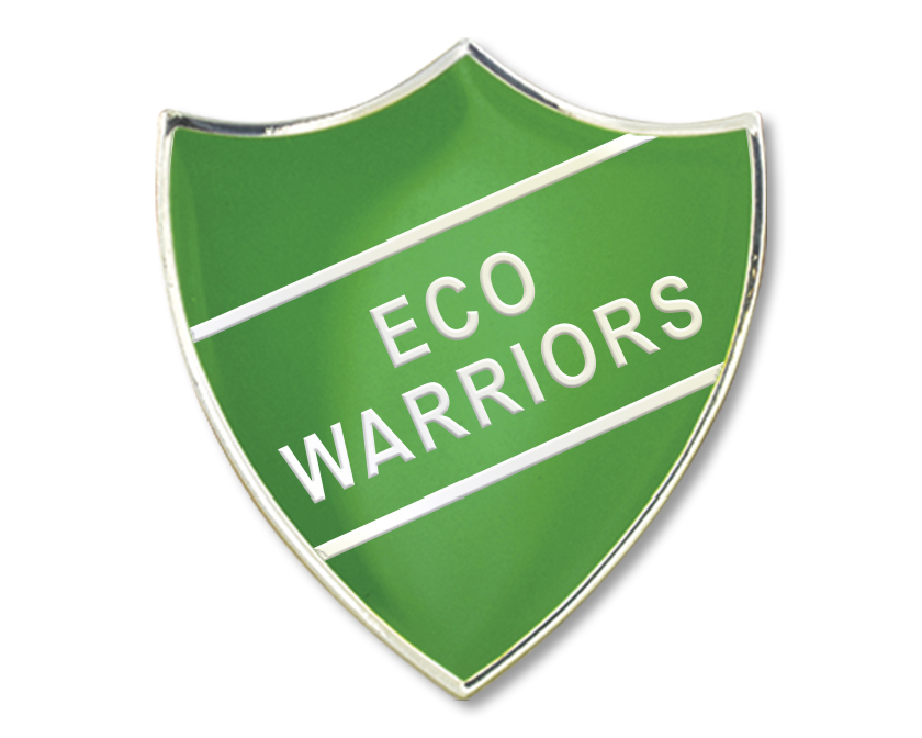 ECO WARRIORS shield badge (Pack of 5) - Green