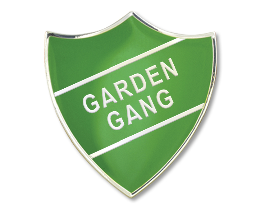 GARDEN GANG shield badge (pack of 5) - Green