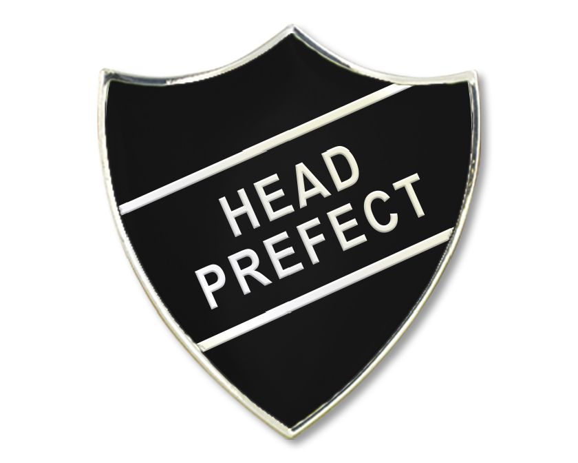 HEAD PREFECT shield badge (Pack of 5) - Black