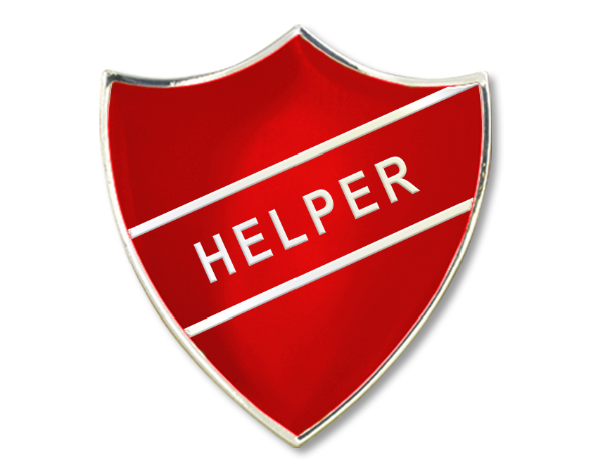 HELPER shield badge (Pack of 5) - Red