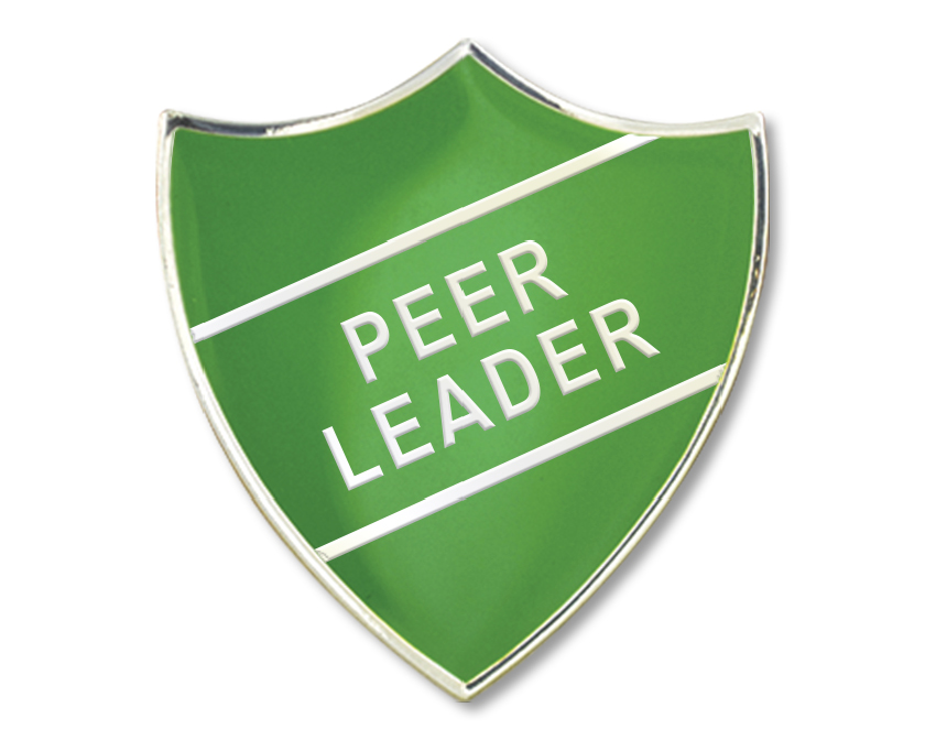 PEER LEADER badge in green (pack of 5)