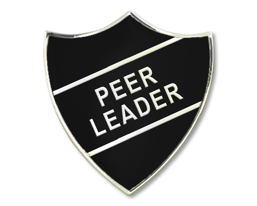 PEER LEADER badge in black (pack of 5)
