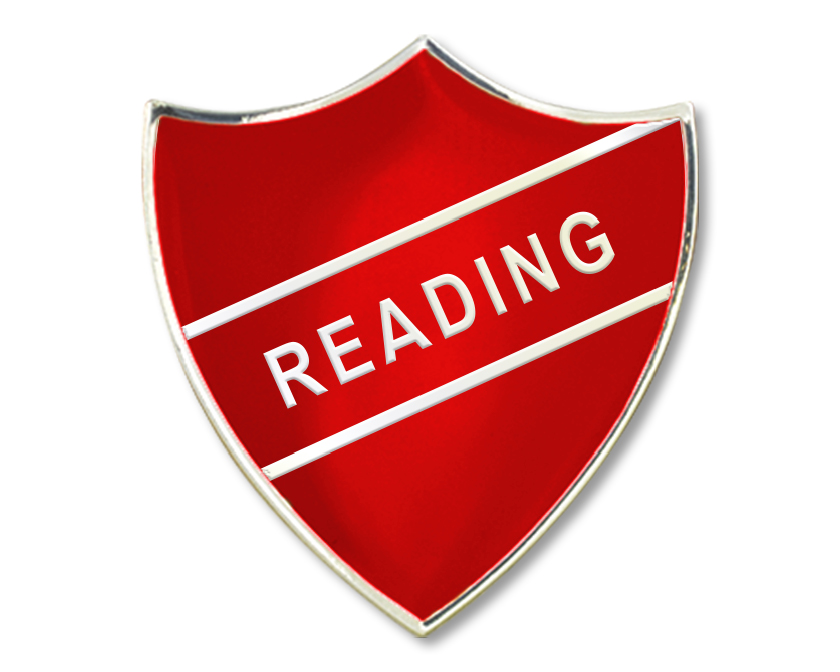 READING shield badge (pack of 5) - Red
