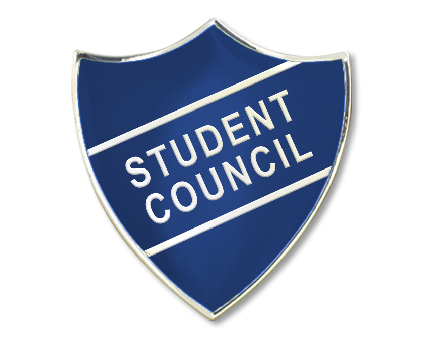 STUDENT COUNCIL shield badge (pack of 5) - Blue