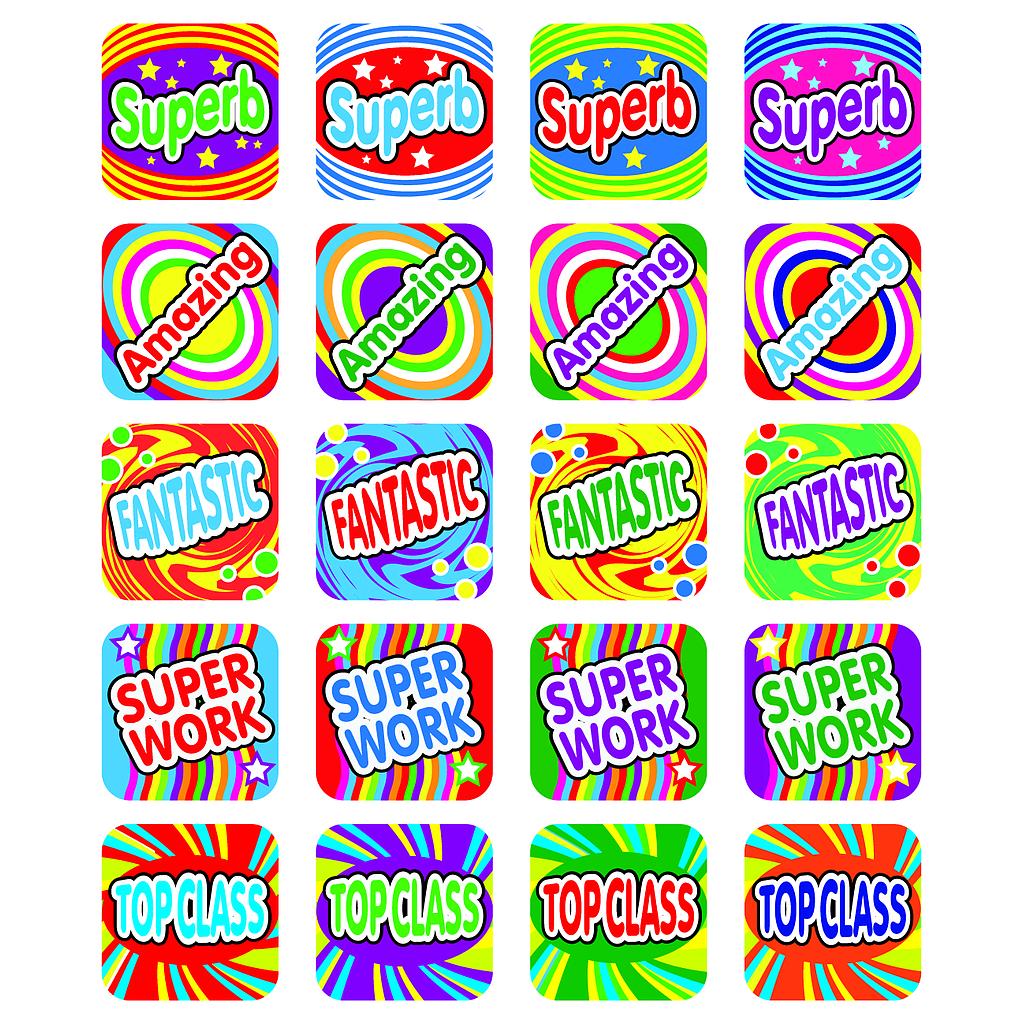 Classpack 20 sticker 'Superb' etc.