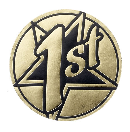 Metallic '1st' sticker 44mm