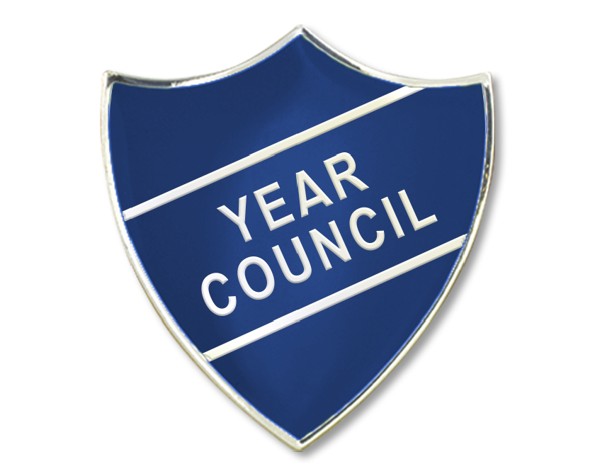 YEAR COUNCIL badge in blue (pack of 5)