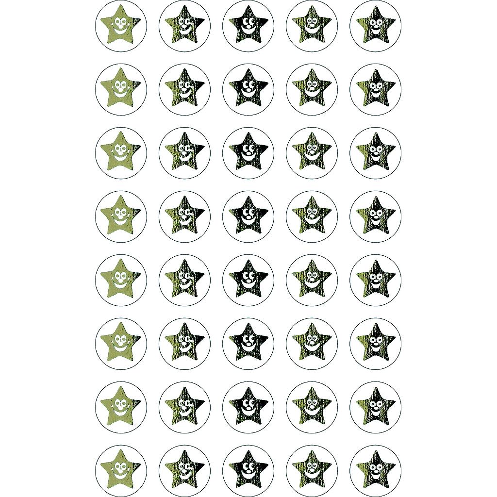 Metallic gold stars ministicker