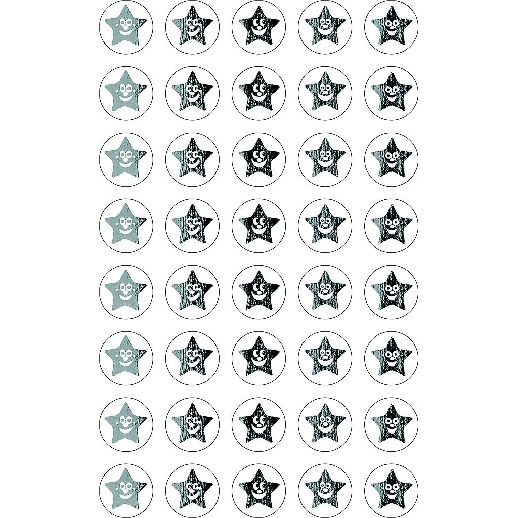 Metallic silver stars ministicker