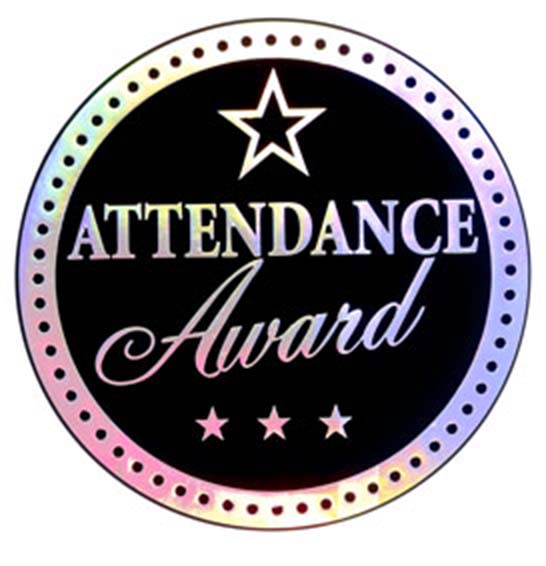 Jumbo stickers 'Attendance Award'