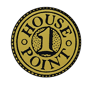 Metallic  '1 House point' sticker 19mm