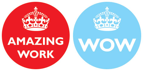 Amazing Work/WOW stickers - 19mm