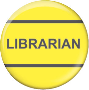 Librarian yellow button badge