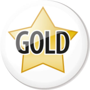 Gold Star button badge
