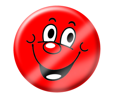 Red Smiling face button badges