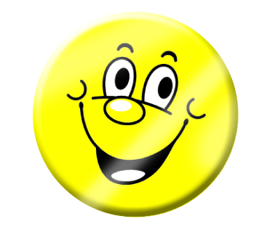 Yellow smiling face button badges