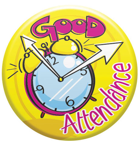 Good Attendance Button Badge in yellow