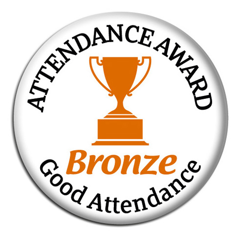 Good Attendance Button Badge - bronze