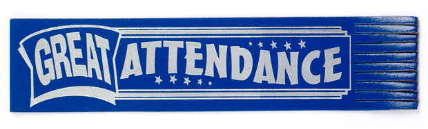 Great Attendance Leather Bookmark